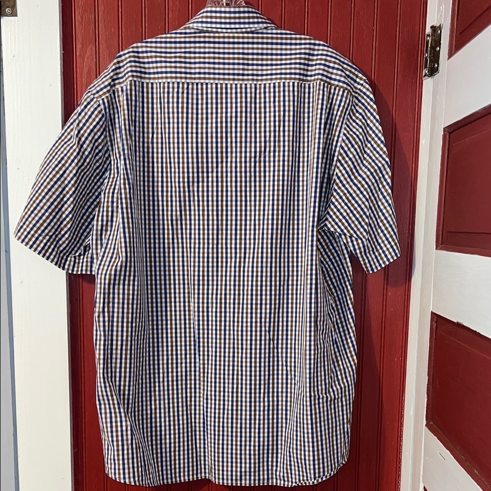 Happy Cotton Men's Blue and White Checkered Shirt XL - Picture 3 of 5
